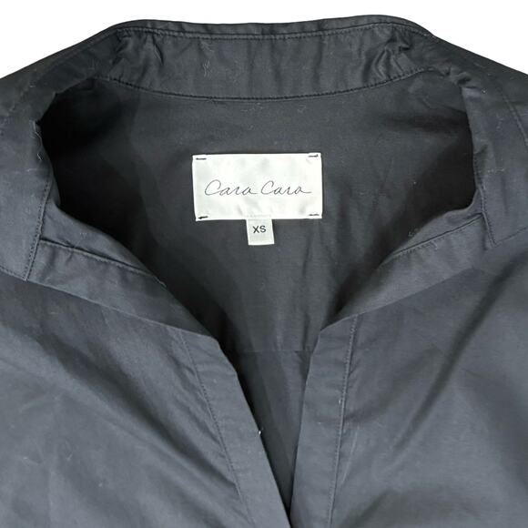 Cara Cara Black Cropped Collared Button Down Hutton Half Sleeve Top size XS - Picture 9 of 14